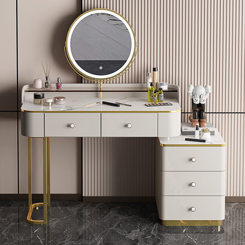 Glam houten met lade slaapkamer verlichte spiegel make-up ijdelheid