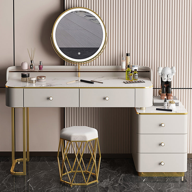 Glam houten met lade slaapkamer verlichte spiegel make-up ijdelheid