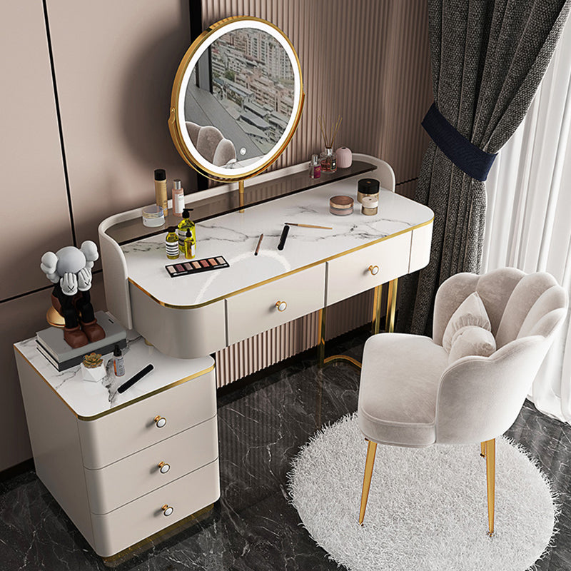 Glam houten met lade slaapkamer verlichte spiegel make-up ijdelheid