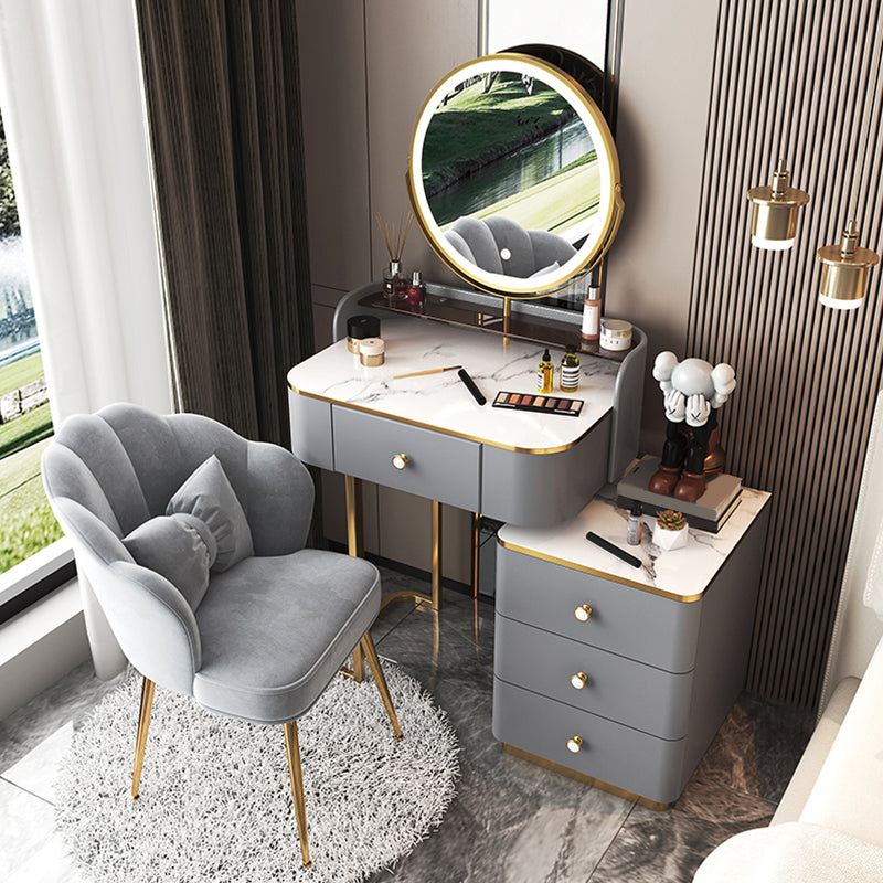 Glam houten met lade slaapkamer verlichte spiegel make-up ijdelheid