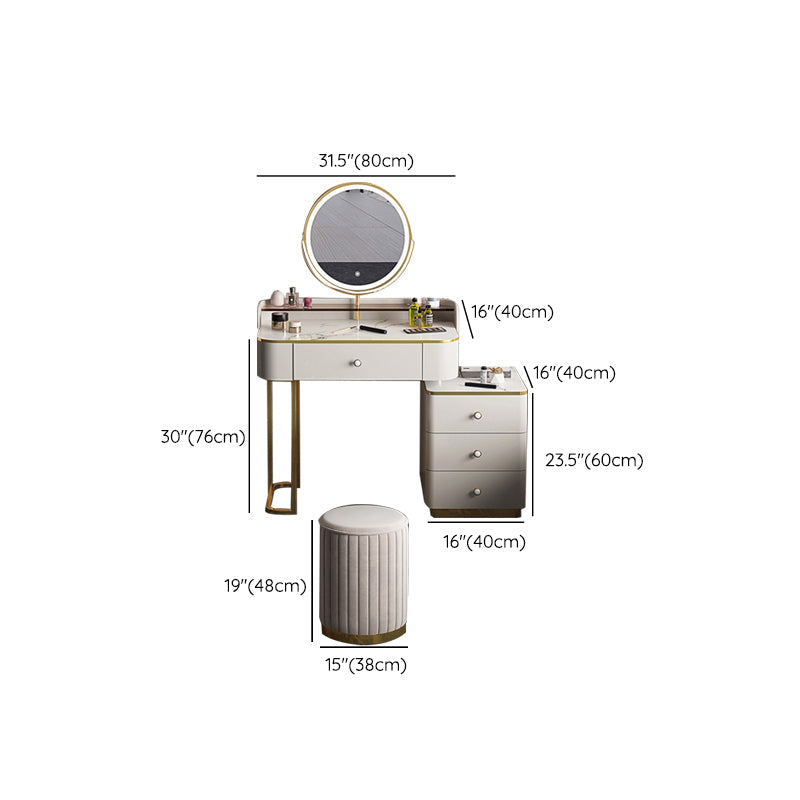 Glam houten met lade slaapkamer verlichte spiegel make-up ijdelheid