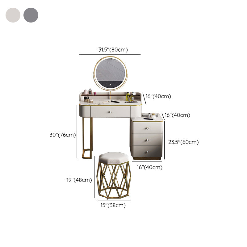 Glam houten met lade slaapkamer verlichte spiegel make-up ijdelheid