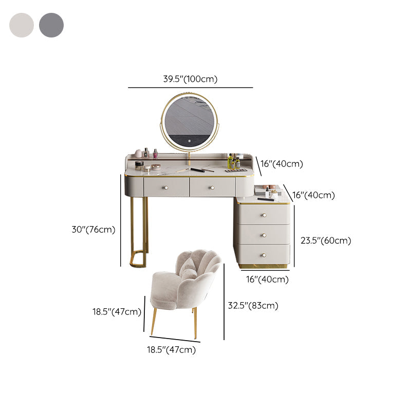 Glam houten met lade slaapkamer verlichte spiegel make-up ijdelheid