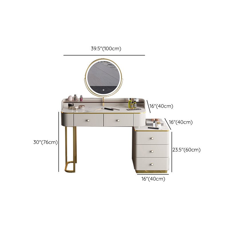 Glam houten met lade slaapkamer verlichte spiegel make-up ijdelheid