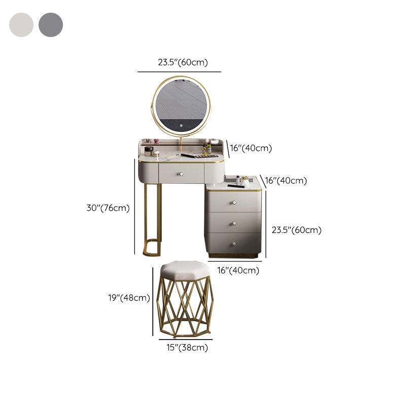 Glam houten met lade slaapkamer verlichte spiegel make-up ijdelheid