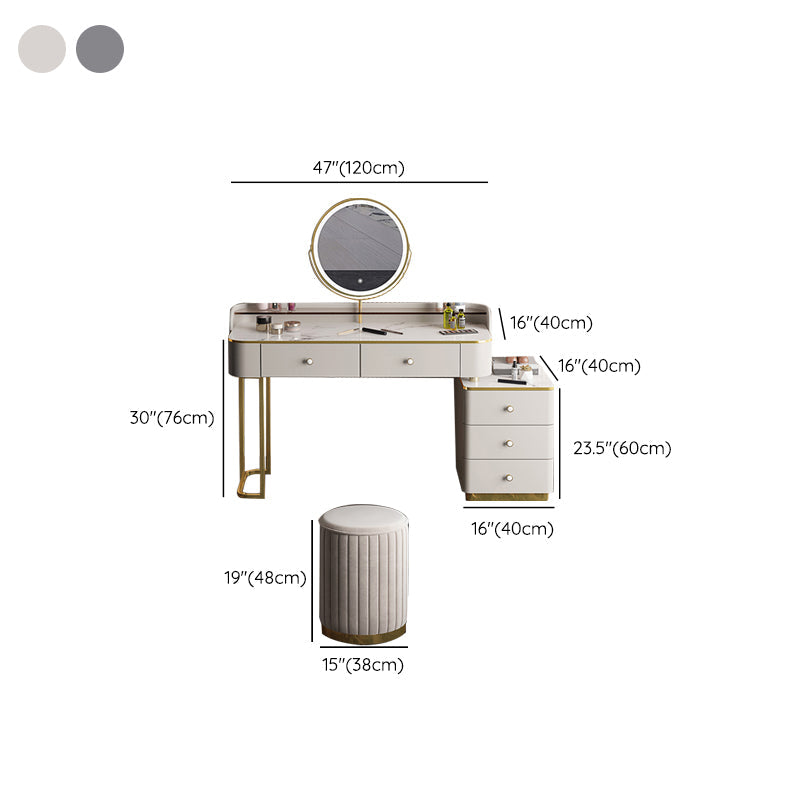 Glam houten met lade slaapkamer verlichte spiegel make-up ijdelheid