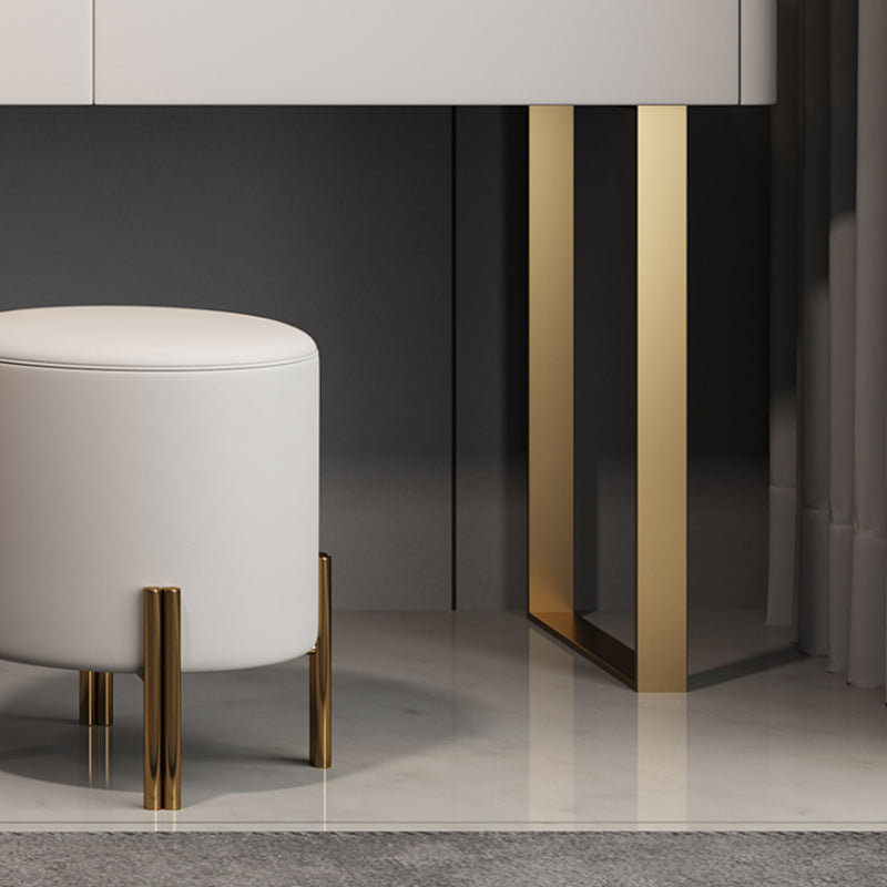 Moderne wit verlichte spiegel slaapkamer met lade vaste houten kaptafel