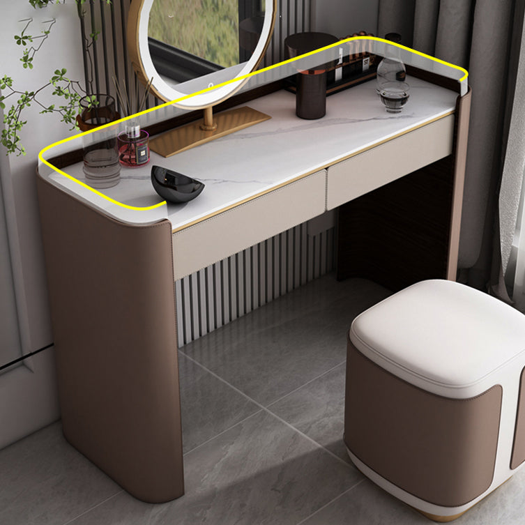 With Drawer Modern Lighted Mirror Bedroom Brown Dressing Table Clearhalo 'Bedroom Furniture' 'furn' 'furn_makeup_vanities' 'Furniture' 'Makeup Vanities' 'makeup_vanities' 7822123