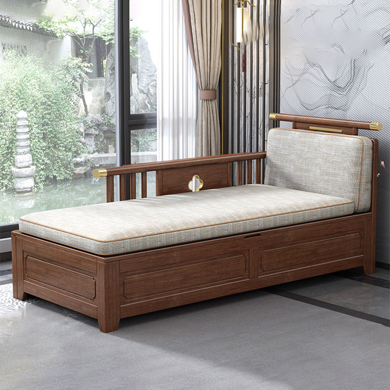 Cushioned Cotton Blend Chaise Lounge Daybed in Walnut of 72.4" W Clearhalo 'Chairs & Seating' 'Chaise Lounge' 'chaise_lounge' 'furn' 'furn_chaise_lounge' 'Furniture' 'Living Room Furniture' 7822171