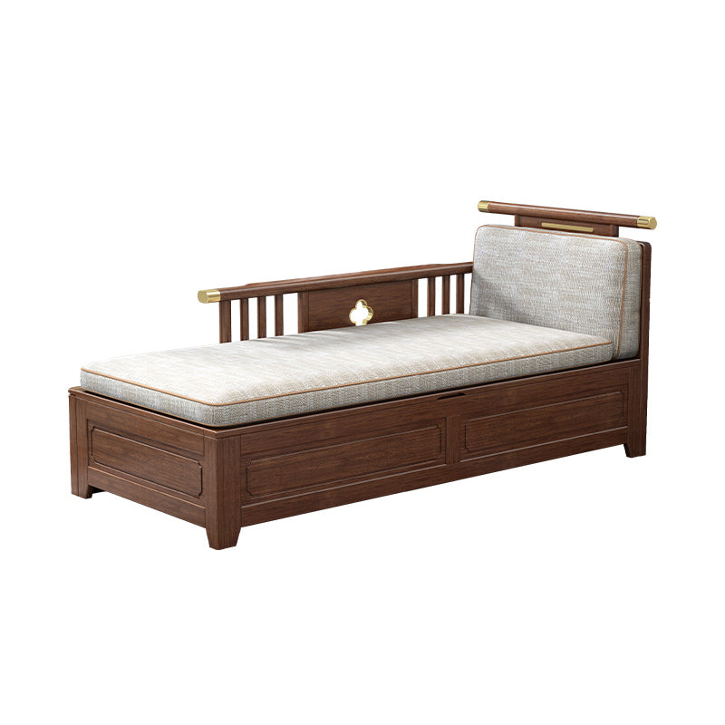 Cushioned Cotton Blend Chaise Lounge Daybed in Walnut of 72.4" W Right-Arm Chaise Clearhalo 'Chairs & Seating' 'Chaise Lounge' 'chaise_lounge' 'furn' 'furn_chaise_lounge' 'Furniture' 'Living Room Furniture' 7822172