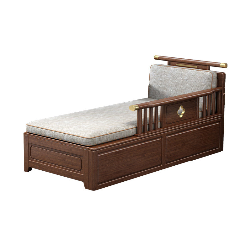 Cushioned Cotton Blend Chaise Lounge Daybed in Walnut of 72.4" W Left-Arm Chaise Clearhalo 'Chairs & Seating' 'Chaise Lounge' 'chaise_lounge' 'furn' 'furn_chaise_lounge' 'Furniture' 'Living Room Furniture' 7822173