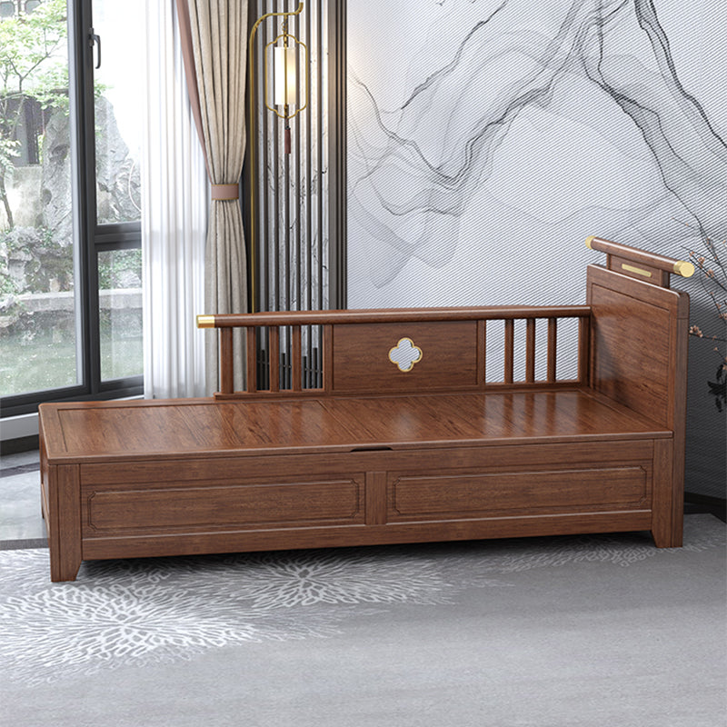 Cushioned Cotton Blend Chaise Lounge Daybed in Walnut of 72.4" W Clearhalo 'Chairs & Seating' 'Chaise Lounge' 'chaise_lounge' 'furn' 'furn_chaise_lounge' 'Furniture' 'Living Room Furniture' 7822176