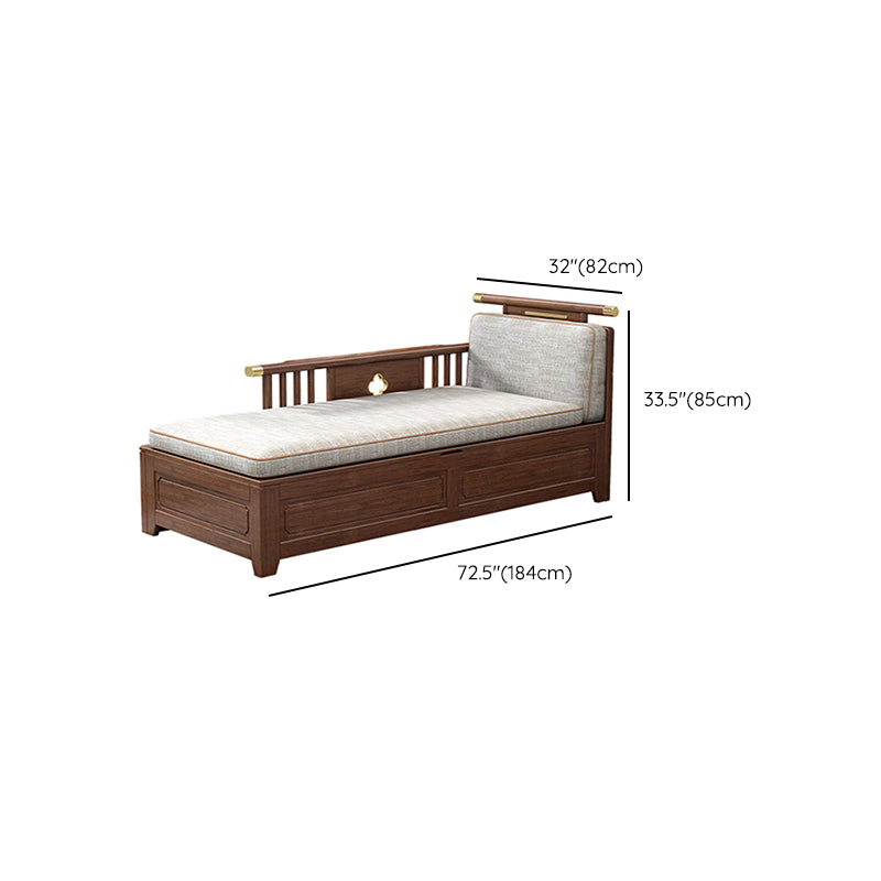 Cushioned Cotton Blend Chaise Lounge Daybed in Walnut of 72.4" W Clearhalo 'Chairs & Seating' 'Chaise Lounge' 'chaise_lounge' 'furn' 'furn_chaise_lounge' 'Furniture' 'Living Room Furniture' 7822182
