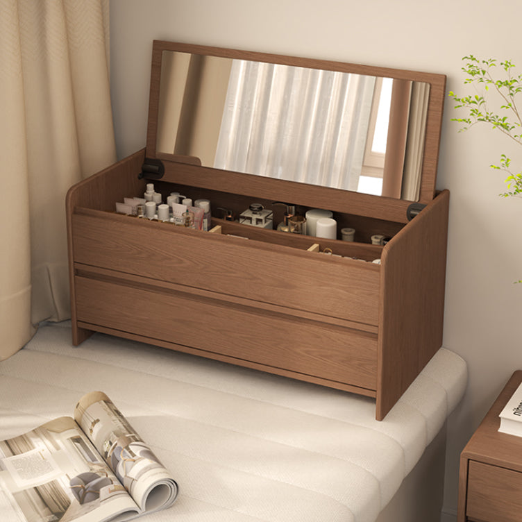 Solid Wood Scandinavian With Drawer Mirror Bedroom Make-up Vanity Clearhalo 'Bedroom Furniture' 'furn' 'furn_makeup_vanities' 'Furniture' 'Makeup Vanities' 'makeup_vanities' 7822183