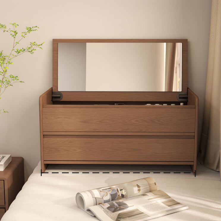 Solid Wood Scandinavian With Drawer Mirror Bedroom Make-up Vanity Clearhalo 'Bedroom Furniture' 'furn' 'furn_makeup_vanities' 'Furniture' 'Makeup Vanities' 'makeup_vanities' 7822196