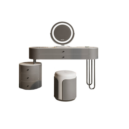 Con cassetto tavolo da toeletta a specchio a specchio illuminato grigio contemporaneo