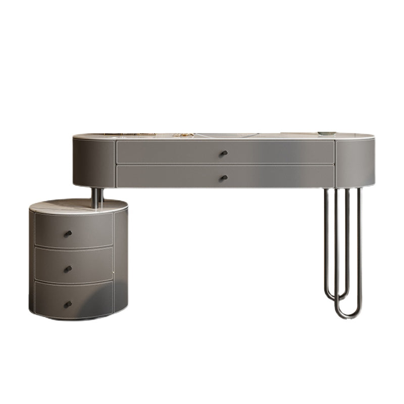 Con cassetto tavolo da toeletta a specchio a specchio illuminato grigio contemporaneo