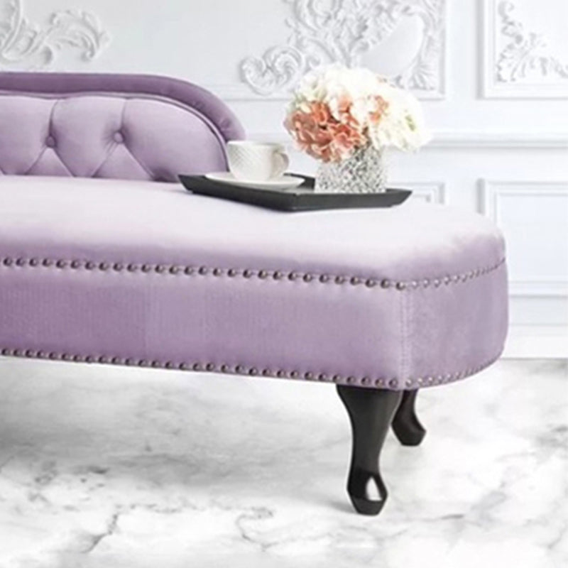 Button Tufted Chaise Lounge Couch with Rolled Arms - 66.9" W Clearhalo 'Chairs & Seating' 'Chaise Lounge' 'chaise_lounge' 'furn' 'furn_chaise_lounge' 'Furniture' 'Living Room Furniture' 7822272