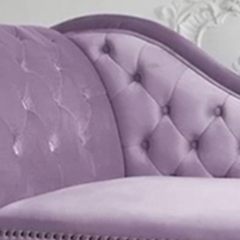 Button Tufted Chaise Lounge Couch with Rolled Arms - 66.9" W Clearhalo 'Chairs & Seating' 'Chaise Lounge' 'chaise_lounge' 'furn' 'furn_chaise_lounge' 'Furniture' 'Living Room Furniture' 7822274