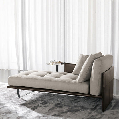 Contemporary Tufted Cotton Blend Chaise Lounge with Square Arm and Extra 2 Pillows Right-Arm Chaise Clearhalo 'Chairs & Seating' 'Chaise Lounge' 'chaise_lounge' 'furn' 'furn_chaise_lounge' 'Furniture' 'Living Room Furniture' 7822297