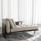 Contemporary Tufted Cotton Blend Chaise Lounge with Square Arm and Extra 2 Pillows Left-Arm Chaise Clearhalo 'Chairs & Seating' 'Chaise Lounge' 'chaise_lounge' 'furn' 'furn_chaise_lounge' 'Furniture' 'Living Room Furniture' 7822298