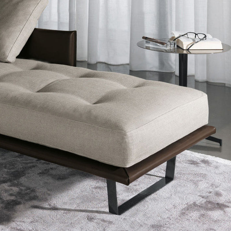 Contemporary Tufted Cotton Blend Chaise Lounge with Square Arm and Extra 2 Pillows Clearhalo 'Chairs & Seating' 'Chaise Lounge' 'chaise_lounge' 'furn' 'furn_chaise_lounge' 'Furniture' 'Living Room Furniture' 7822304