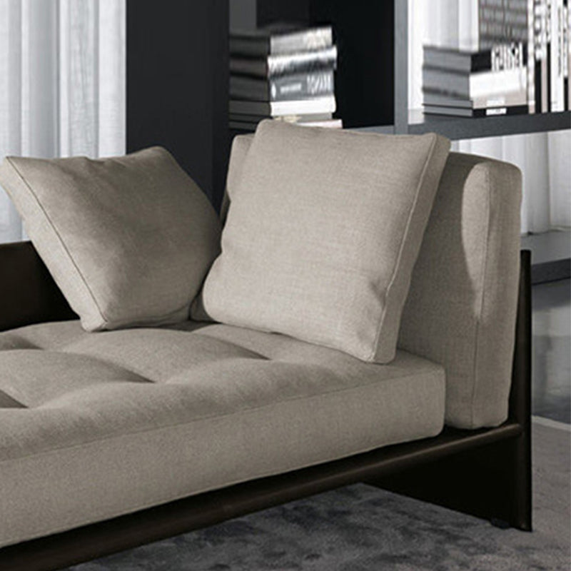Contemporary Tufted Cotton Blend Chaise Lounge with Square Arm and Extra 2 Pillows Clearhalo 'Chairs & Seating' 'Chaise Lounge' 'chaise_lounge' 'furn' 'furn_chaise_lounge' 'Furniture' 'Living Room Furniture' 7822305