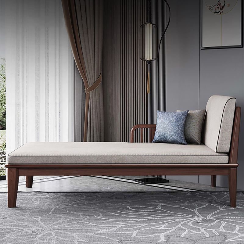 71.65" L Walnut Slipcovered Chaise Lounge Couch with 2 Pillows Right-Arm Chaise Clearhalo 'Chairs & Seating' 'Chaise Lounge' 'chaise_lounge' 'furn' 'furn_chaise_lounge' 'Furniture' 'Living Room Furniture' 7822309