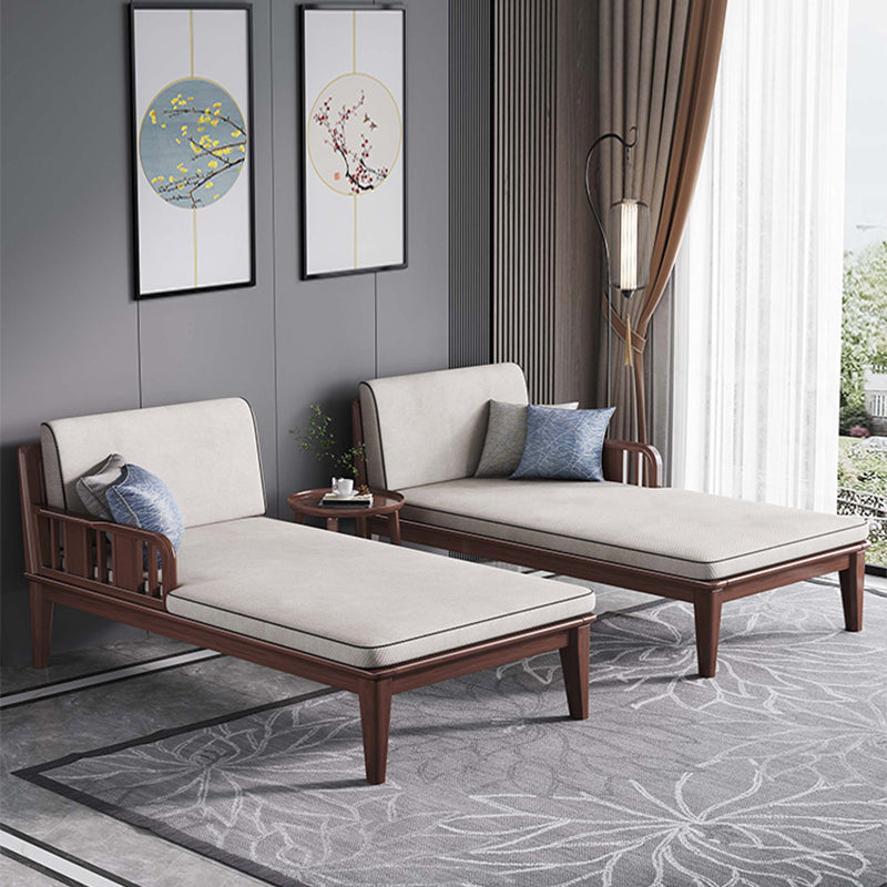 71.65" L Walnut Slipcovered Chaise Lounge Couch with 2 Pillows Clearhalo 'Chairs & Seating' 'Chaise Lounge' 'chaise_lounge' 'furn' 'furn_chaise_lounge' 'Furniture' 'Living Room Furniture' 7822311