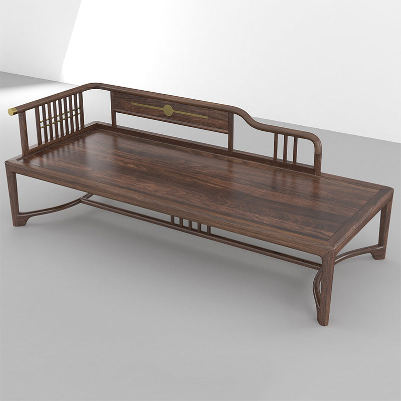 Oversized Solid Wood Chaise Lounge Couch in Brown with Square Arm Upholstery Not Included Left-Arm Chaise Clearhalo 'Chairs & Seating' 'Chaise Lounge' 'chaise_lounge' 'furn' 'furn_chaise_lounge' 'Furniture' 'Living Room Furniture' 7822321