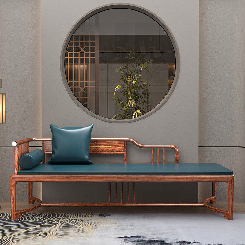 Oversized Solid Wood Chaise Lounge Couch in Brown with Square Arm Faux Leather Left-Arm Chaise Clearhalo 'Chairs & Seating' 'Chaise Lounge' 'chaise_lounge' 'furn' 'furn_chaise_lounge' 'Furniture' 'Living Room Furniture' 7822325