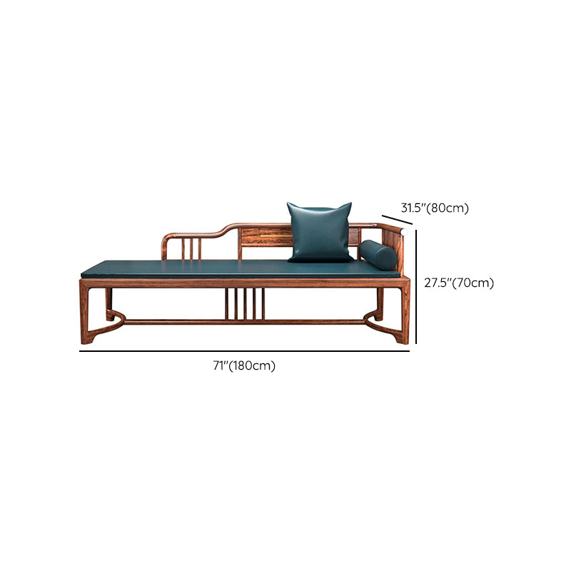 Oversized Solid Wood Chaise Lounge Couch in Brown with Square Arm Clearhalo 'Chairs & Seating' 'Chaise Lounge' 'chaise_lounge' 'furn' 'furn_chaise_lounge' 'Furniture' 'Living Room Furniture' 7822333