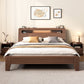 Moderno 31,49 "H letto standard a legno solido in marrone con testiera rettangolo