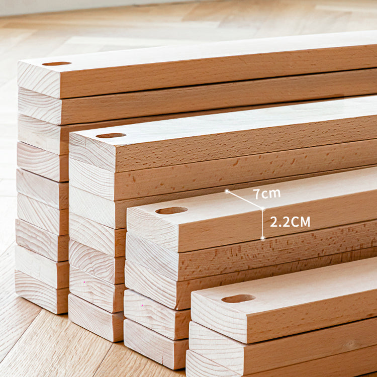 41.33 "長方形のヘッドボード付き自然の高さの固体木材標準ベッド