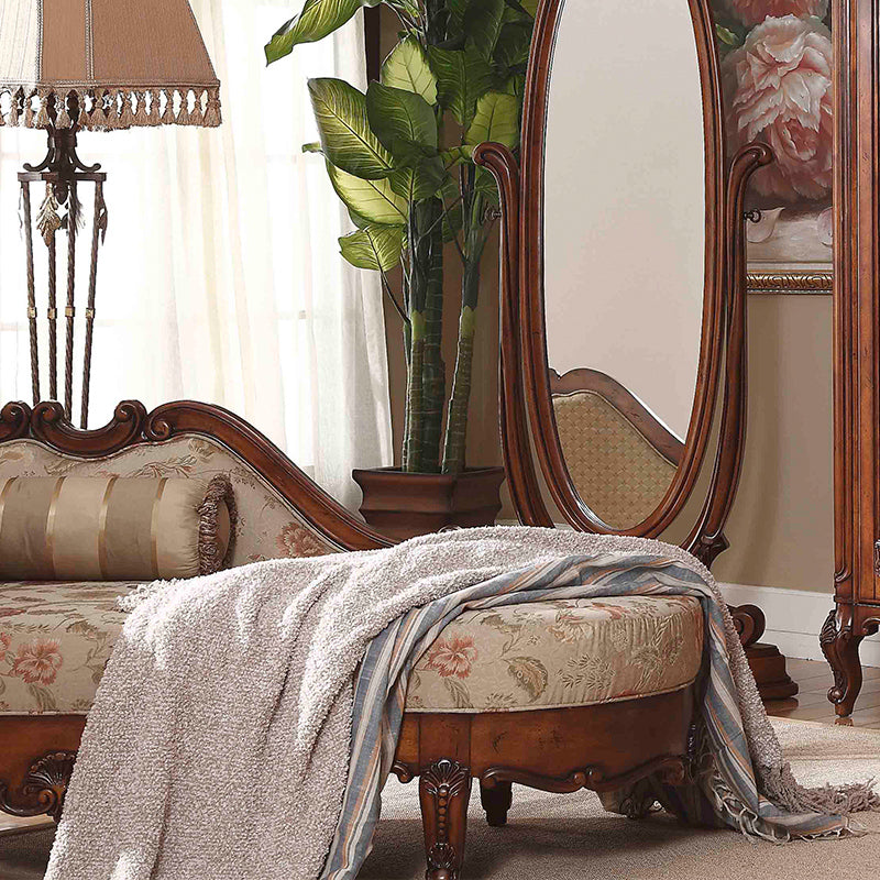 Traditional Floral Chaise Lounge Couch Bedroom Living Room Chaise with Rolled Arms Clearhalo 'Chairs & Seating' 'Chaise Lounge' 'chaise_lounge' 'furn' 'furn_chaise_lounge' 'Furniture' 'Living Room Furniture' 7822417