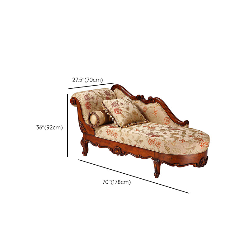 Traditional Floral Chaise Lounge Couch Bedroom Living Room Chaise with Rolled Arms Clearhalo 'Chairs & Seating' 'Chaise Lounge' 'chaise_lounge' 'furn' 'furn_chaise_lounge' 'Furniture' 'Living Room Furniture' 7822422