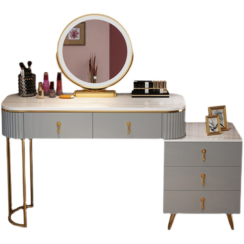 Bedroom Lighted Mirror With Drawer Wooden Glam Make-up Vanity Clearhalo 'Bedroom Furniture' 'furn' 'furn_makeup_vanities' 'Furniture' 'Makeup Vanities' 'makeup_vanities' 7822432