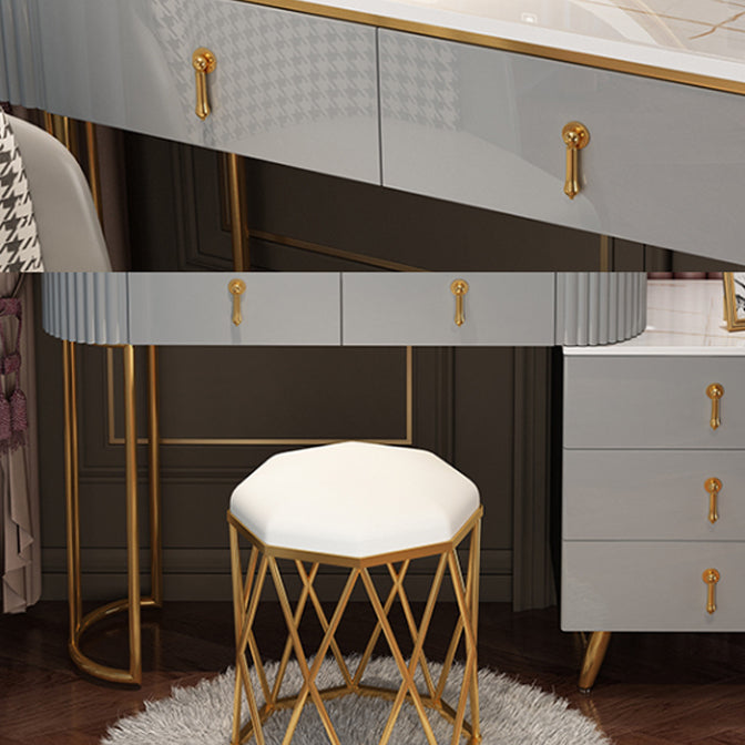 Bedroom Lighted Mirror With Drawer Wooden Glam Make-up Vanity Clearhalo 'Bedroom Furniture' 'furn' 'furn_makeup_vanities' 'Furniture' 'Makeup Vanities' 'makeup_vanities' 7822434