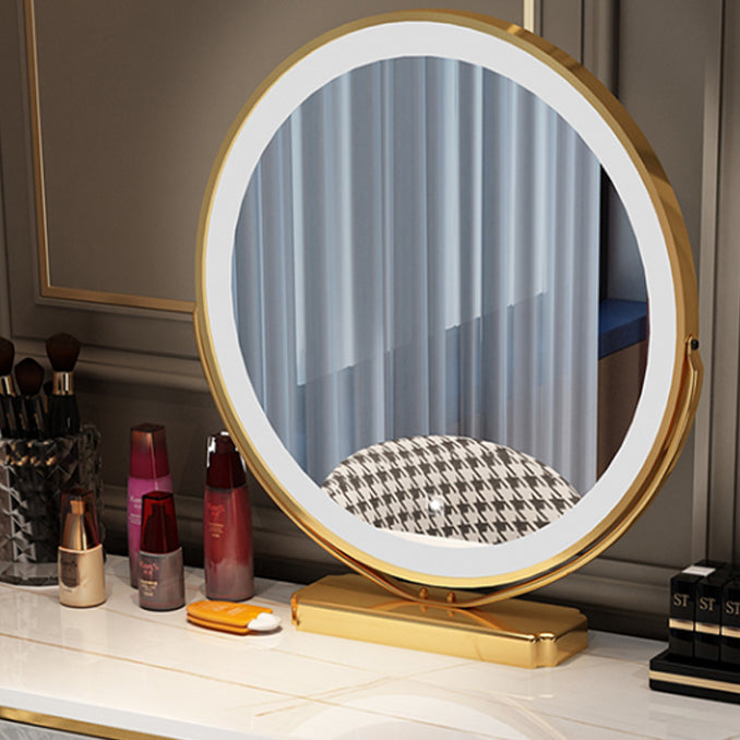 Bedroom Lighted Mirror With Drawer Wooden Glam Make-up Vanity Clearhalo 'Bedroom Furniture' 'furn' 'furn_makeup_vanities' 'Furniture' 'Makeup Vanities' 'makeup_vanities' 7822441