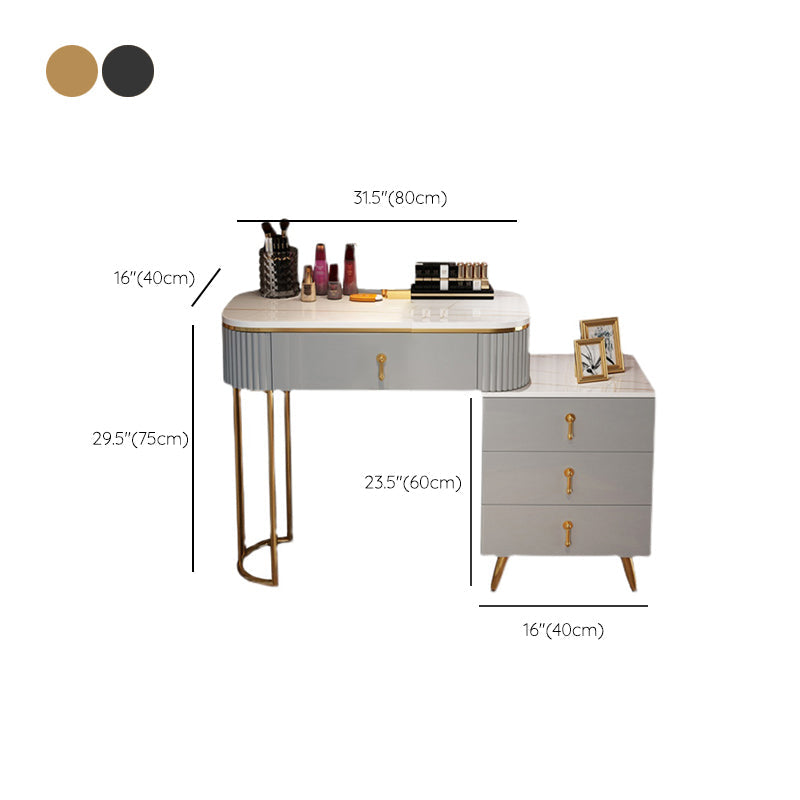 Bedroom Lighted Mirror With Drawer Wooden Glam Make-up Vanity Clearhalo 'Bedroom Furniture' 'furn' 'furn_makeup_vanities' 'Furniture' 'Makeup Vanities' 'makeup_vanities' 7822449