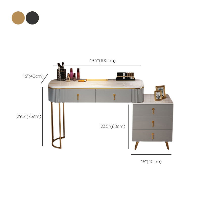 Bedroom Lighted Mirror With Drawer Wooden Glam Make-up Vanity Clearhalo 'Bedroom Furniture' 'furn' 'furn_makeup_vanities' 'Furniture' 'Makeup Vanities' 'makeup_vanities' 7822453