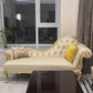 Faux Leather Upholstered Tufted Chaise Lounge Chair in Beige and Gold Clearhalo 'Chairs & Seating' 'Chaise Lounge' 'chaise_lounge' 'furn' 'furn_chaise_lounge' 'Furniture' 'Living Room Furniture' 7822457