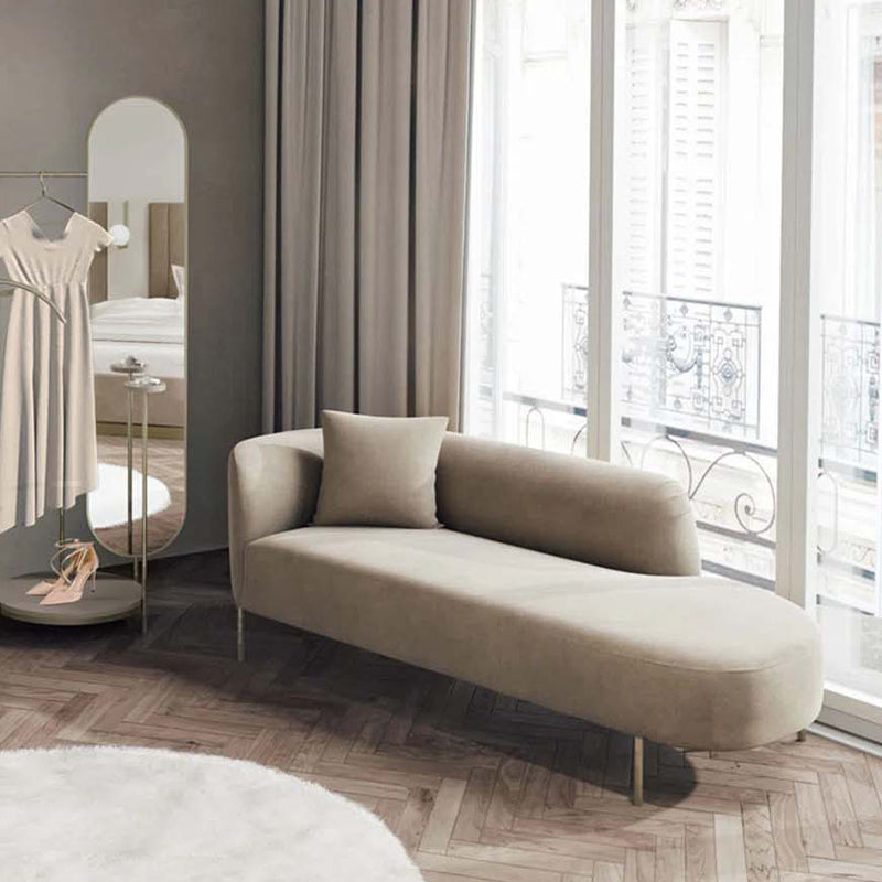 Glam Velvet Flared Arm Chaise Lounge for Living Room with Pillow Clearhalo 'Chairs & Seating' 'Chaise Lounge' 'chaise_lounge' 'furn' 'furn_chaise_lounge' 'Furniture' 'Living Room Furniture' 7822507
