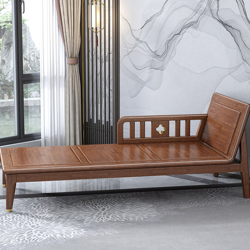 Walnut Slipcovered Cotton Blend Chaise Lounge Couch with Square Arms Clearhalo 'Chairs & Seating' 'Chaise Lounge' 'chaise_lounge' 'furn' 'furn_chaise_lounge' 'Furniture' 'Living Room Furniture' 7822532