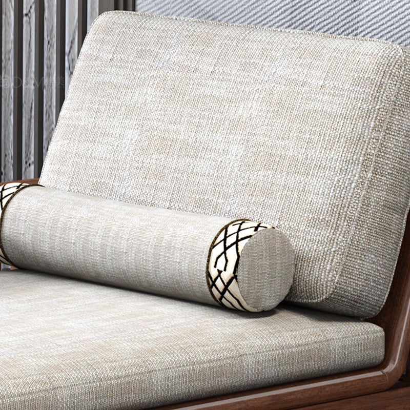Walnut Slipcovered Cotton Blend Chaise Lounge Couch with Square Arms Clearhalo 'Chairs & Seating' 'Chaise Lounge' 'chaise_lounge' 'furn' 'furn_chaise_lounge' 'Furniture' 'Living Room Furniture' 7822536