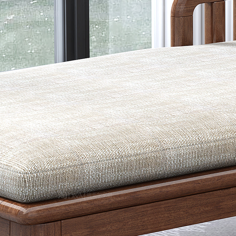 Walnut Slipcovered Cotton Blend Chaise Lounge Couch with Square Arms Clearhalo 'Chairs & Seating' 'Chaise Lounge' 'chaise_lounge' 'furn' 'furn_chaise_lounge' 'Furniture' 'Living Room Furniture' 7822537