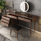 Standing Mid-Century Modern Wood Lighted Mirror Vanity Dressing Table
