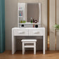 3-Piece Wood Standing Drawers Included Vanity Dressing Table Set Clearhalo 'Bedroom Furniture' 'furn' 'furn_makeup_vanities' 'Furniture' 'Makeup Vanities' 'makeup_vanities' 7822568