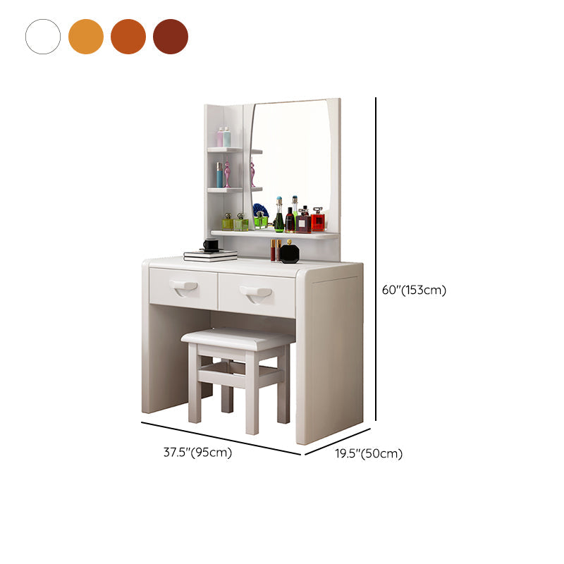 3-Piece Wood Standing Drawers Included Vanity Dressing Table Set Clearhalo 'Bedroom Furniture' 'furn' 'furn_makeup_vanities' 'Furniture' 'Makeup Vanities' 'makeup_vanities' 7822576