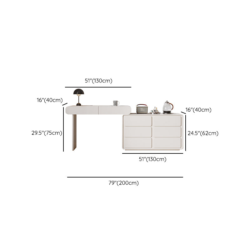 Tavolo da toeletta da toeletta a specchio illuminato moderno bianco a 6 cassetto